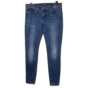 Lucky Brand Charlie Skinny Jeans Womens Size 4/27 Dark Wash Whiskered Denim